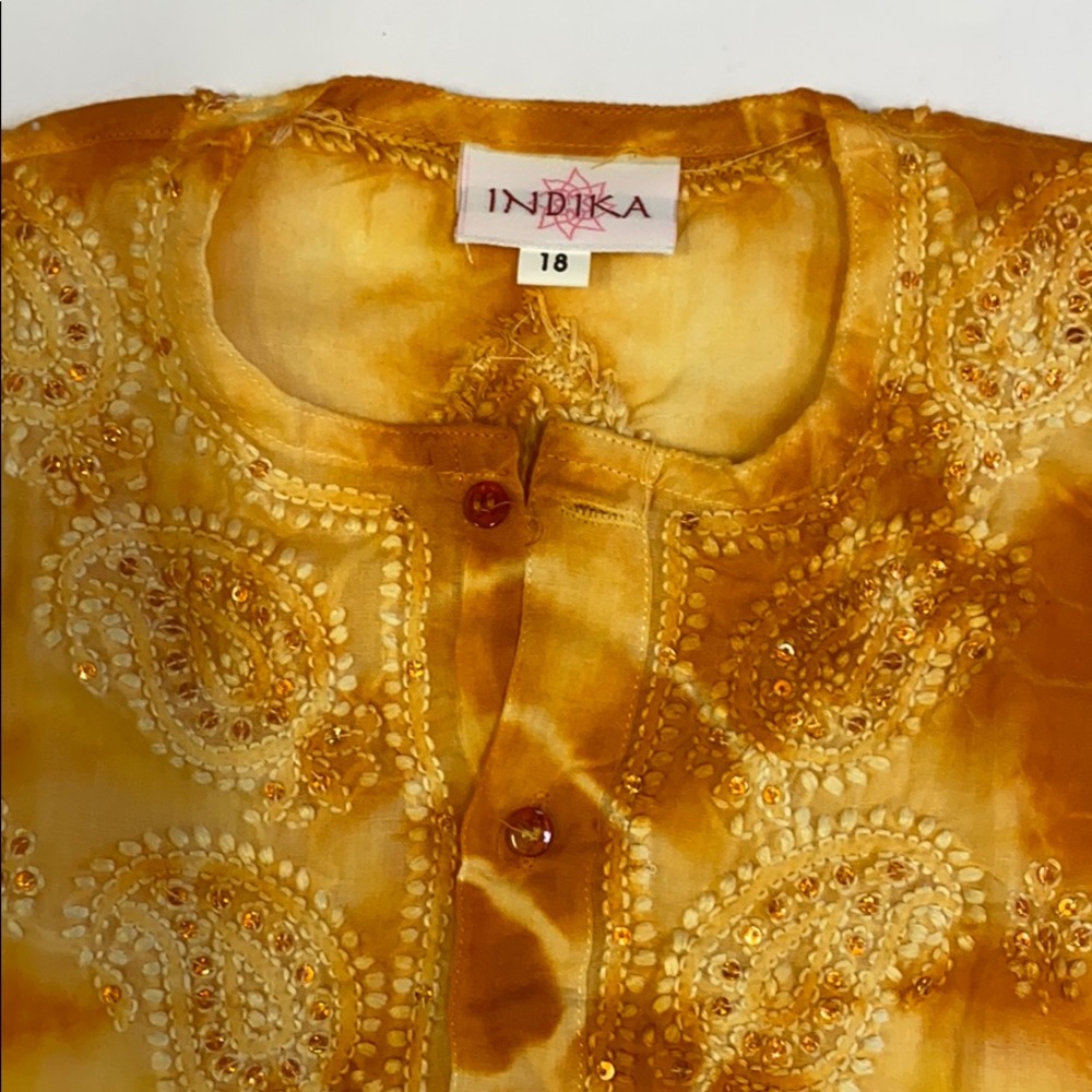 Indika orange India style the dye dress coverup - Picture 2 of 5